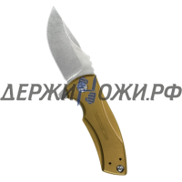 Нож 0900 Les George S35VN Stonewashed Gold Anodized Titanium Zero Tolerance складной K0900GLD